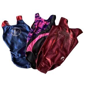 Garland Activewear Girls’ Gymnastics Leotard bundle of 3 Multicolor Small